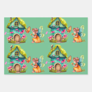 Niedliches Fairy Varieté Geschenkpapier Set
