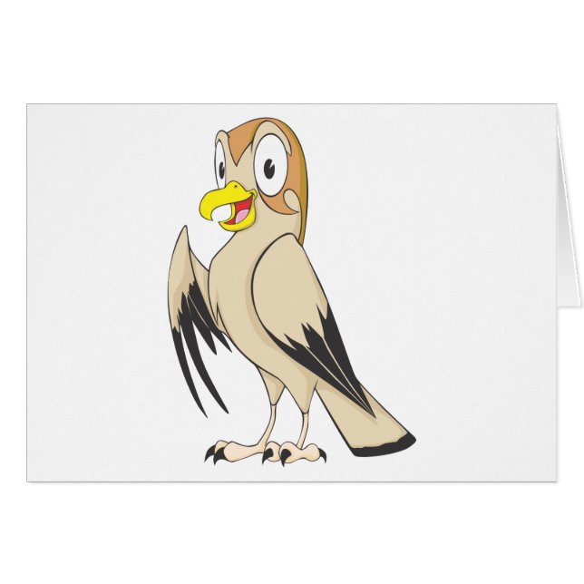 Niedliches Falke-Vogel-Brown-Cartoon-Shirt (Vorderseite (Horizontal))