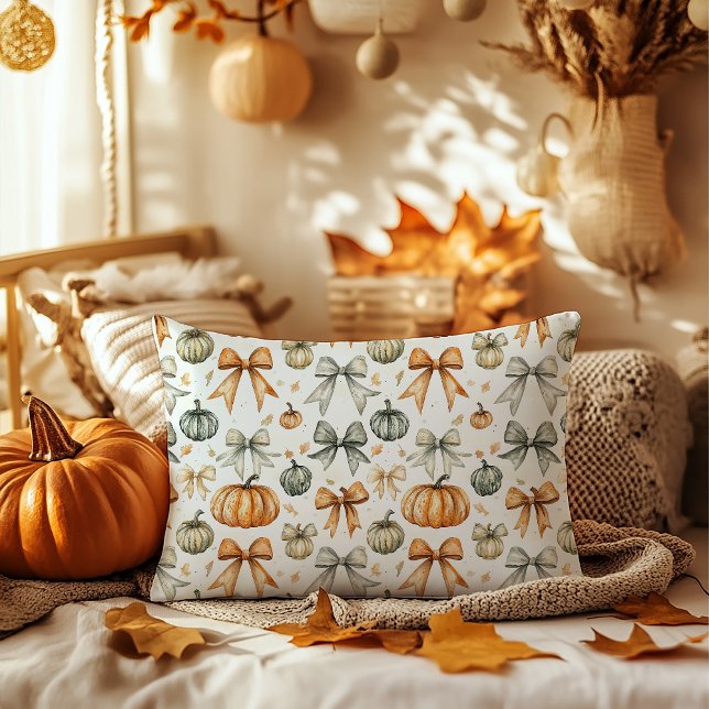 Niedliches Fall Bow-Muster Dekokissen (Von Creator hochgeladen)
