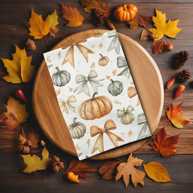 Niedliches Fall Bow-Muster Geschirrtuch (Von Creator hochgeladen)