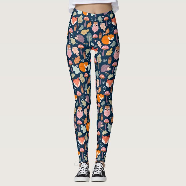 Niedliches Fallmuster Leggings (Vorderseite)