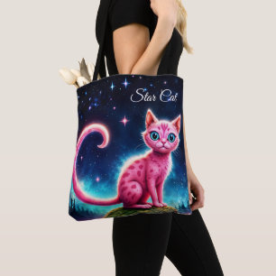 Niedliches fantasy-rosa Tier im nächtlichen Sterne Tasche