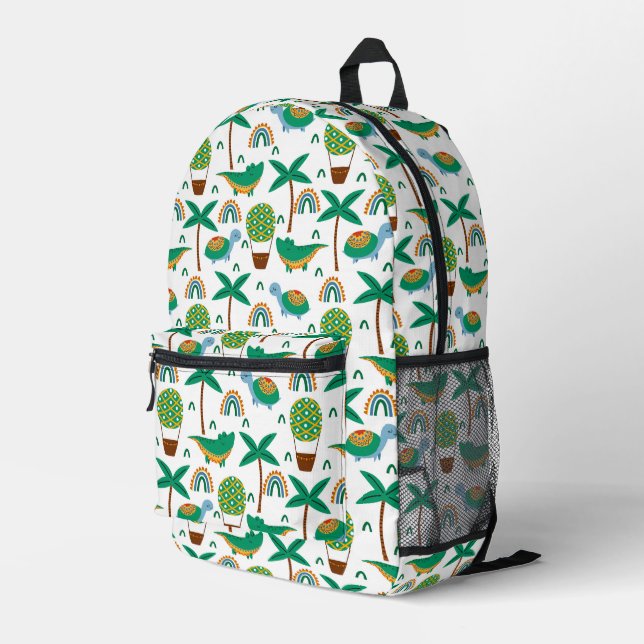 Niedliches, farbenfrohe Schildkrötenmuster Bedruckter Rucksack (Rückseitige Ecke Rechts)