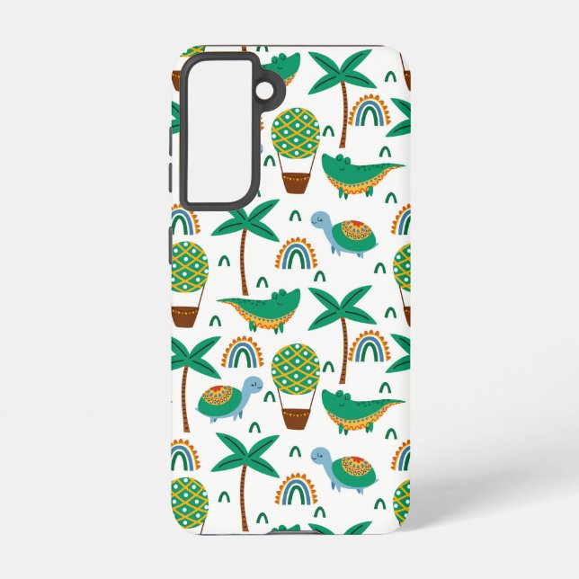 Niedliches, farbenfrohe Schildkrötenmuster Samsung Galaxy Hülle (Rückseite)