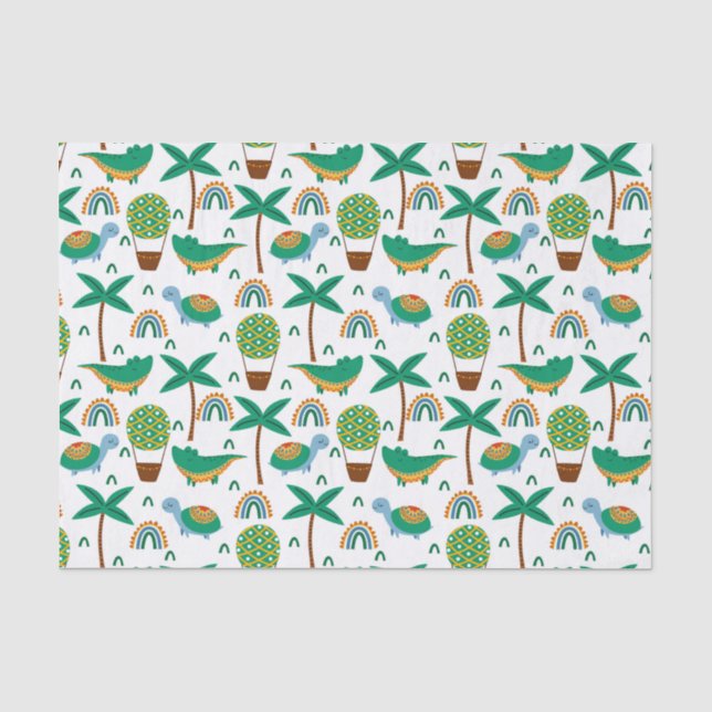 Niedliches, farbenfrohe Schildkrötenmuster Seidenpapier (Vorderseite)