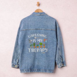 Niedliches Farbenfrohen Gärtnern ist meine Therapi Jeansjacke
