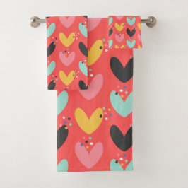 Niedliches Farbenmuster Valentinin Badhandtuch Set