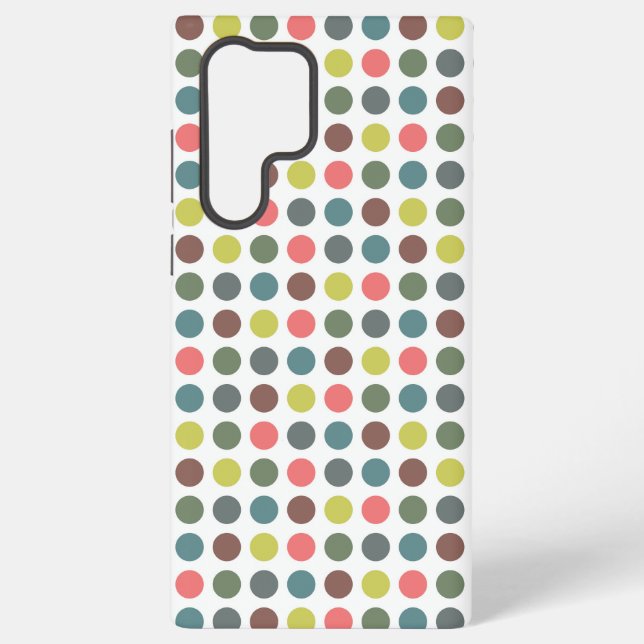 Niedliches farbiges 70er-Muster mit Polka-Punkten Samsung Galaxy Hülle (Rückseite)