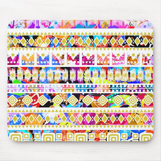 Niedliches, farbiges Azteenmuster Mousepad (Vorne)