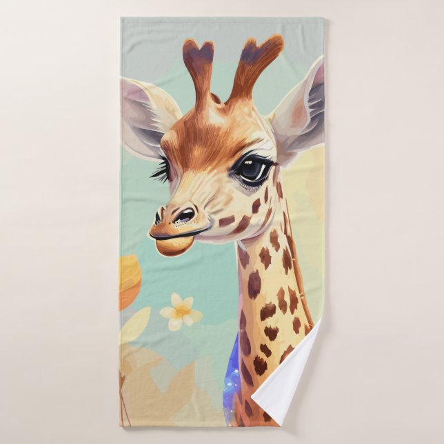 Niedliches farbiges Baby Giraffe Badhandtuch Set (Badehandtuch)