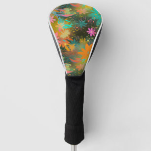 Niedliches, farbiges, blumengeschmücktes Abstrakte Golf Headcover