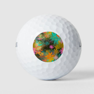 Niedliches, farbiges, blumengeschmücktes Abstrakte Golfball