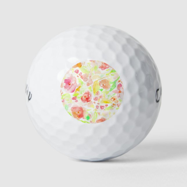 Niedliches, farbiges Blumenmuster Golfball (Vorderseite)