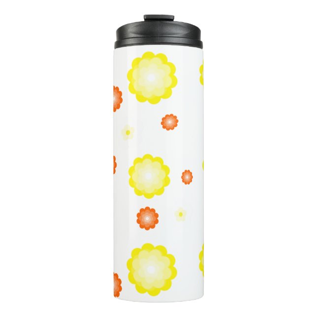 Niedliches farbiges Daisy-Blume-Muster Thermosbecher (Vorderseite)