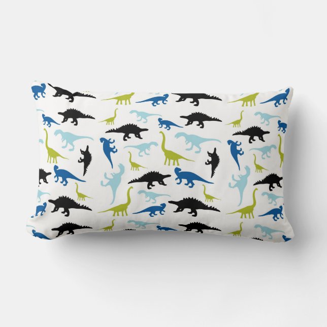 Niedliches farbiges Dinosaurier-Muster Lumbalkisse Lendenkissen (Vorderseite)
