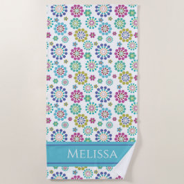 Niedliches Farbiges Dot Blume Muster Personalisier Strandtuch