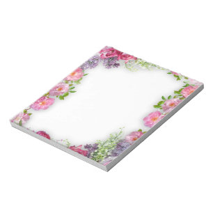 Niedliches farbiges, florales Notepad Notizblock