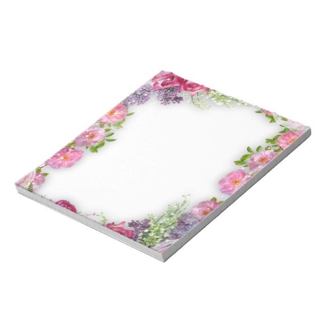 Niedliches farbiges, florales Notepad Notizblock (Rotiert)