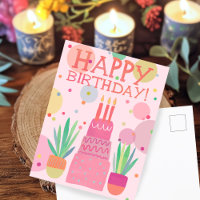 Niedliches farbiges Glück Geburtstagskuchen Pink F