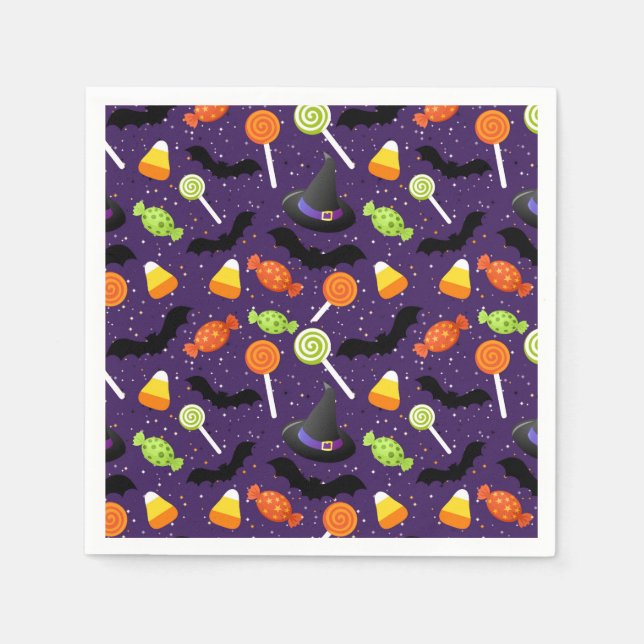 Niedliches farbiges Halloween-Party Serviette (Vorderseite)
