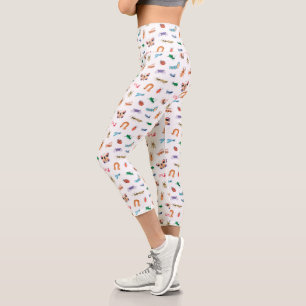 Niedliches farbiges Insektenmuster Capri Leggings