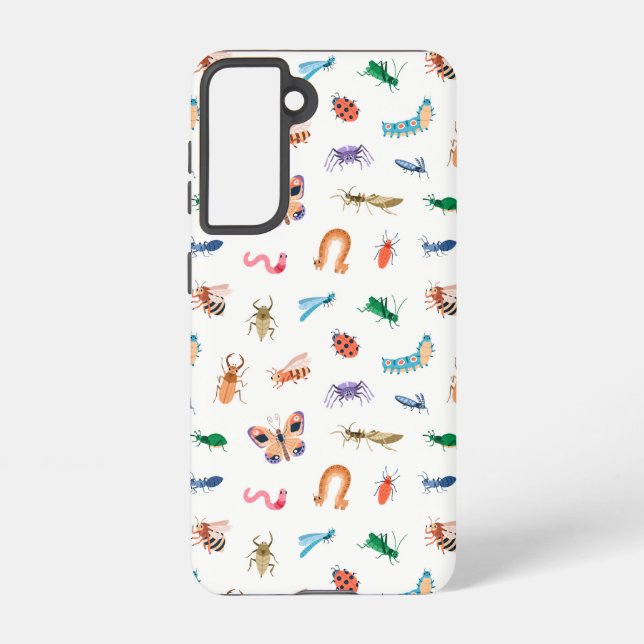 Niedliches farbiges Insektenmuster Samsung Galaxy Hülle (Rückseite)