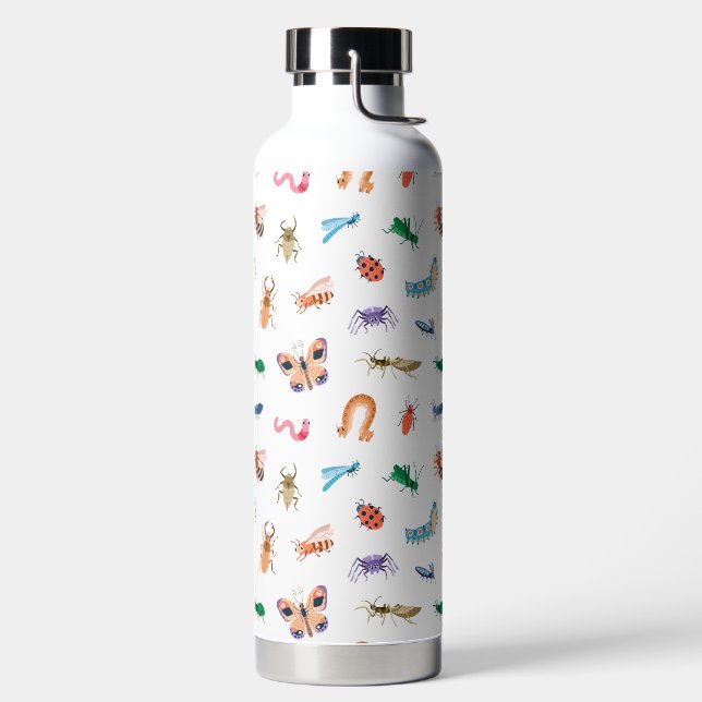 Niedliches farbiges Insektenmuster Trinkflasche (links)