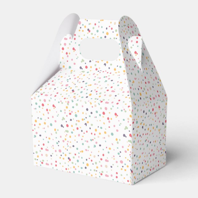 Niedliches Farbiges Konfetti Dots Muster Geschenkschachtel (Rückseite)