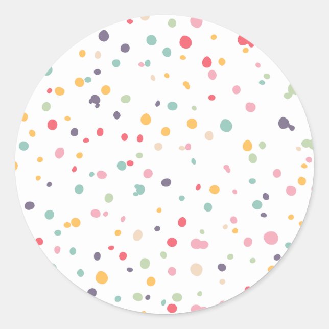Niedliches Farbiges Konfetti Dots Muster Runder Aufkleber (Vorderseite)