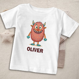 Niedliches farbiges Monster Personalisiert Baby T-shirt