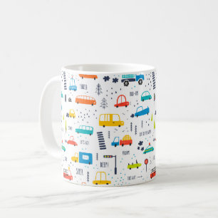 Niedliches, farbiges Muster des Autoverkehrs Kaffeetasse