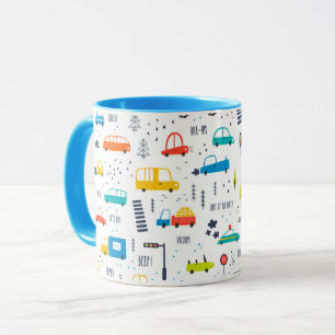 Niedliches, farbiges Muster des Autoverkehrs Tasse