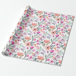 Niedliches, farbiges Pastell-Blume-Muster Geschenkpapier