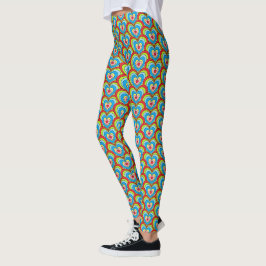 Niedliches, farbiges Regenbogen-Herzmuster Leggings
