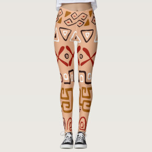 Niedliches, farbiges Stammmuster Rosa und Braun Tr Leggings