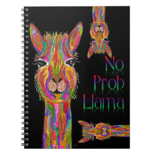 Niedliches, farbiges und lustiges Lama SpiralNoteb Notizblock