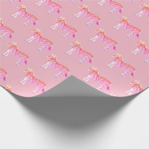 Niedliches farbiges Zebras-Muster beim Tier rosa Geschenkpapier