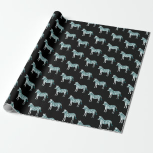 Niedliches farbiges Zebras-Tiermuster Geschenkpapier