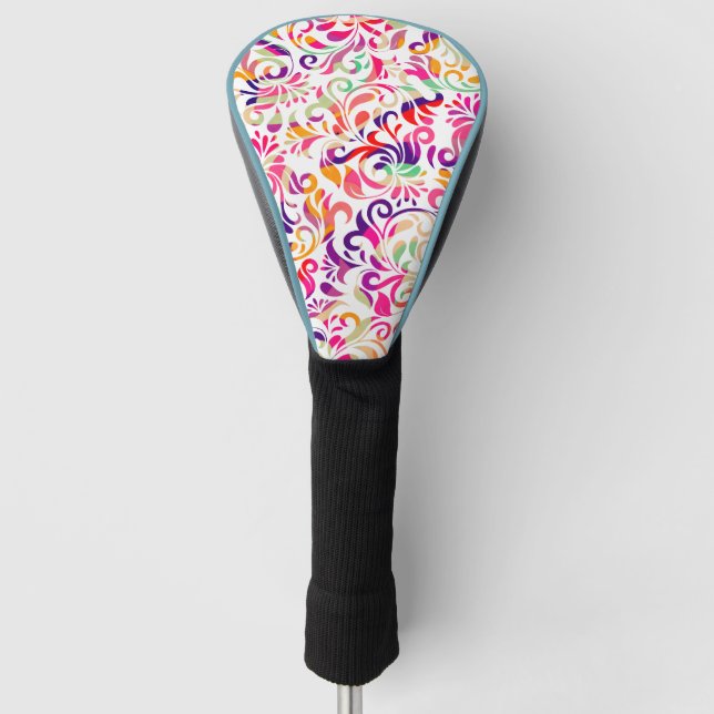 Niedliches Farbmuster der Blume Golf Headcover (Vorderseite)