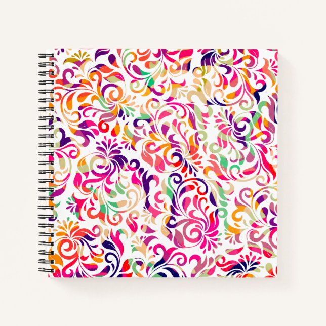 Niedliches Farbmuster der Blume Notizbuch (Vorderseite)