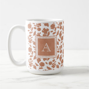 Niedliches Farbmuster für Orange-Glitzer-Blumenmu Kaffeetasse