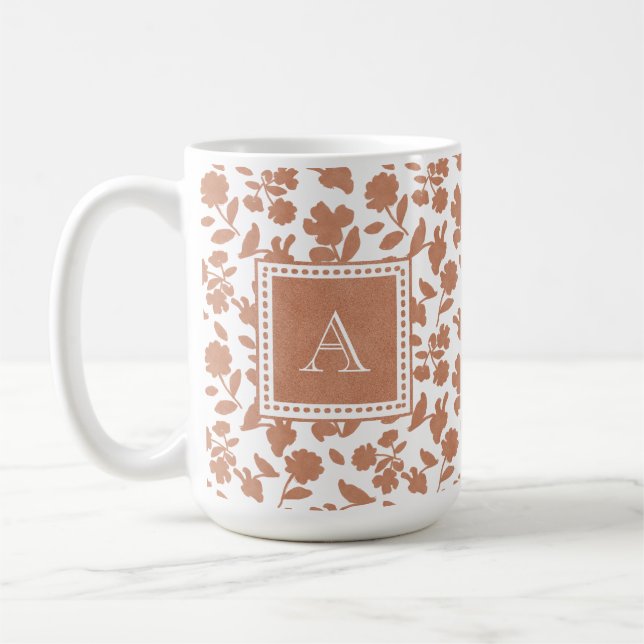 Niedliches Farbmuster für Orange-Glitzer-Blumenmus Kaffeetasse (Links)