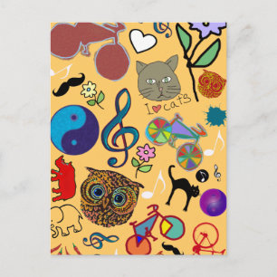 niedliches Farbmuster Postkarte