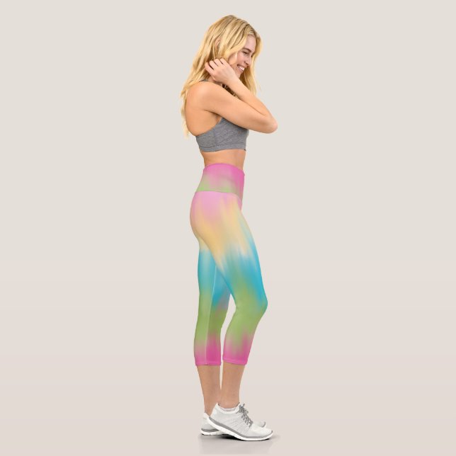 Niedliches Farbmuster von Northern Lights Blue Pin Capri Leggings (Rechts)