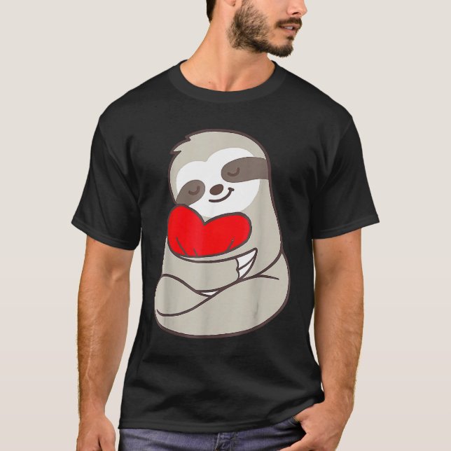 Niedliches Faultier Herzblut Frauen Kinder Valenti T-Shirt (Vorderseite)