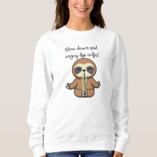 Niedliches Faultier, langsamer Abstieg und Kaffee Sweatshirt