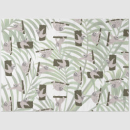 Niedliches Faultiermuster im Wildwald Seidenpapier