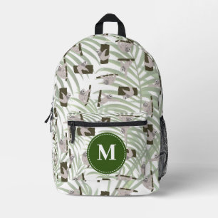 Niedliches Faultiermuster in der Wildwaldmonogramm Bedruckter Rucksack