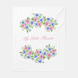 Niedliches Federblumenmuster Babydecke Fleecedecke