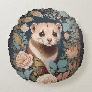 Niedliches Ferret Parco Tassino Rundes Kissen